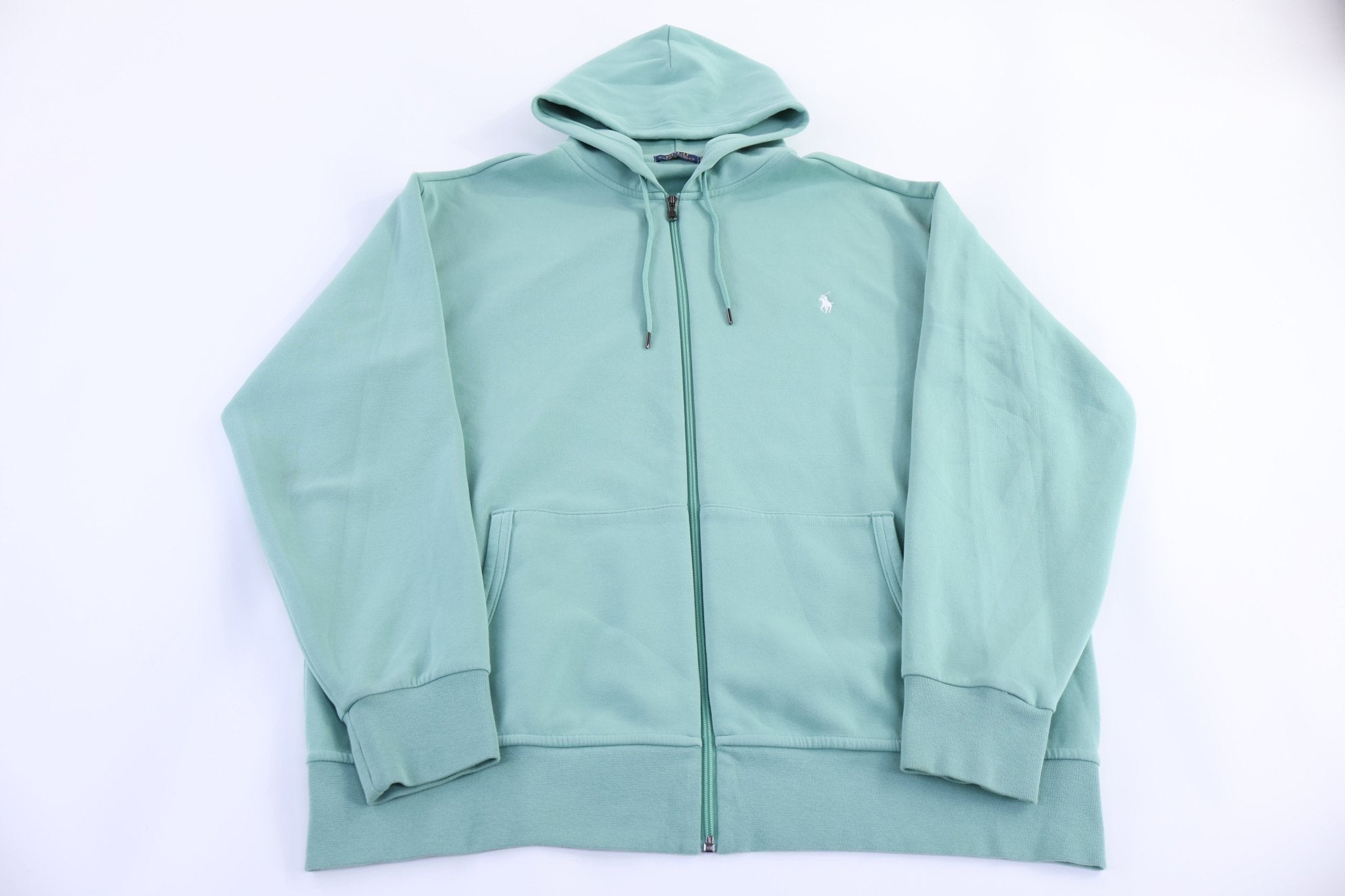 Polo Ralph Lauren Embroidered Logo Teal Full Zip Hoodie - Jacket - Thrifted Threads