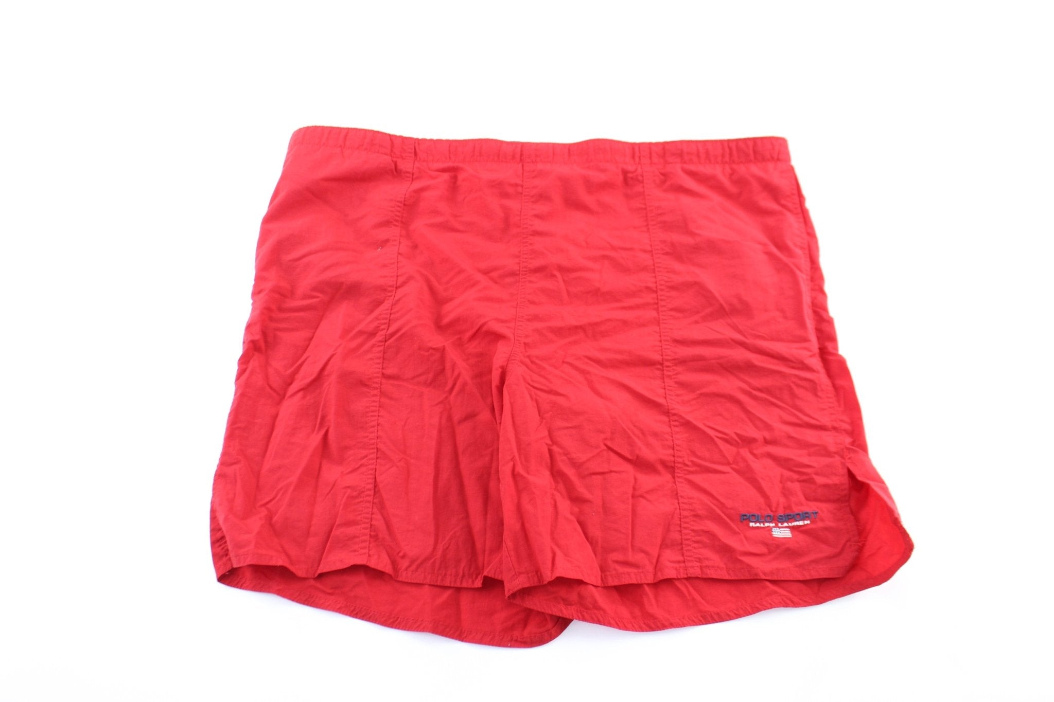 Polo Sport Ralph Lauren Embroidered Red Swim Shorts - ThriftedThreads.com