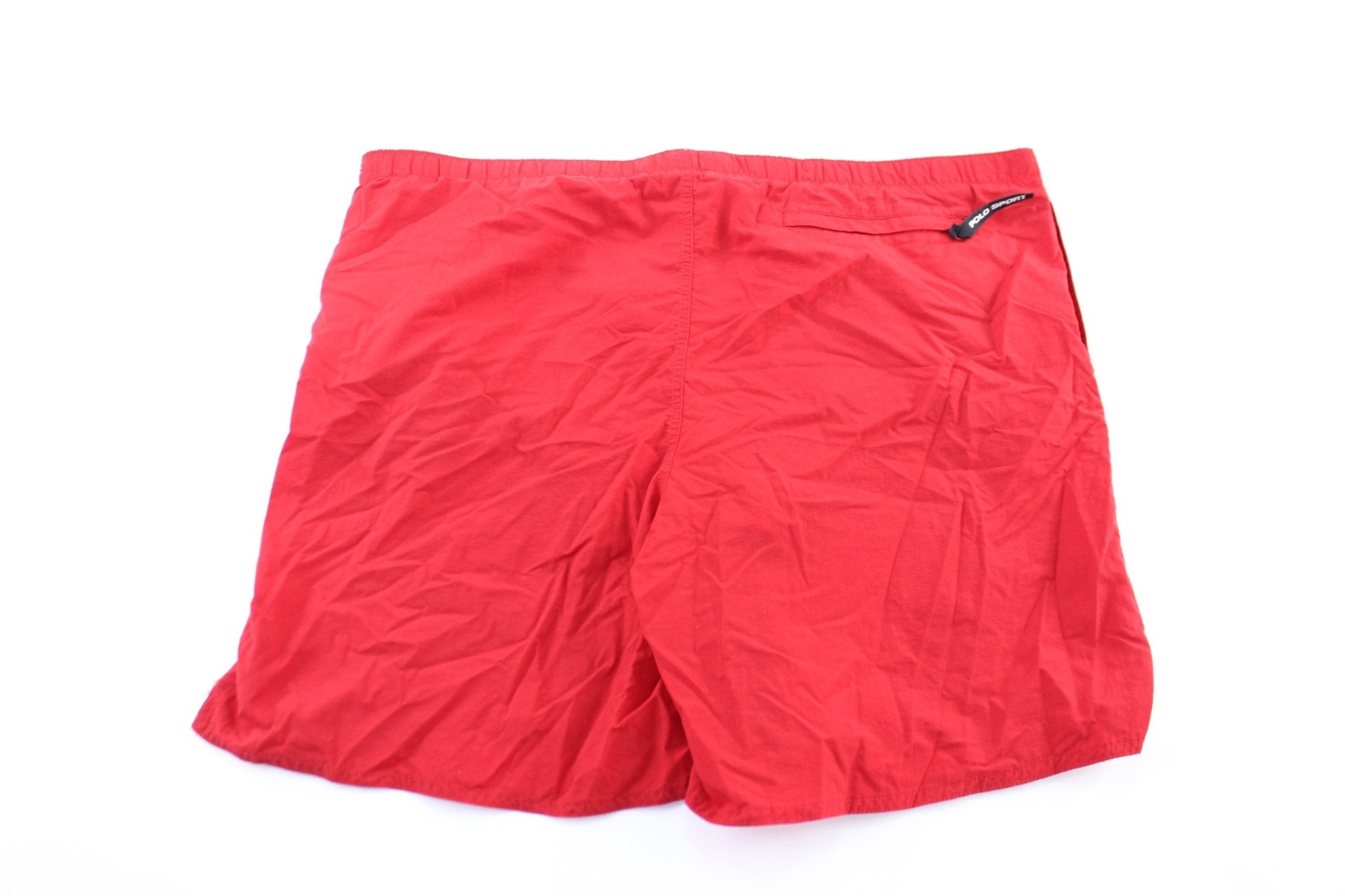 Polo Sport Ralph Lauren Embroidered Red Swim Shorts - ThriftedThreads.com