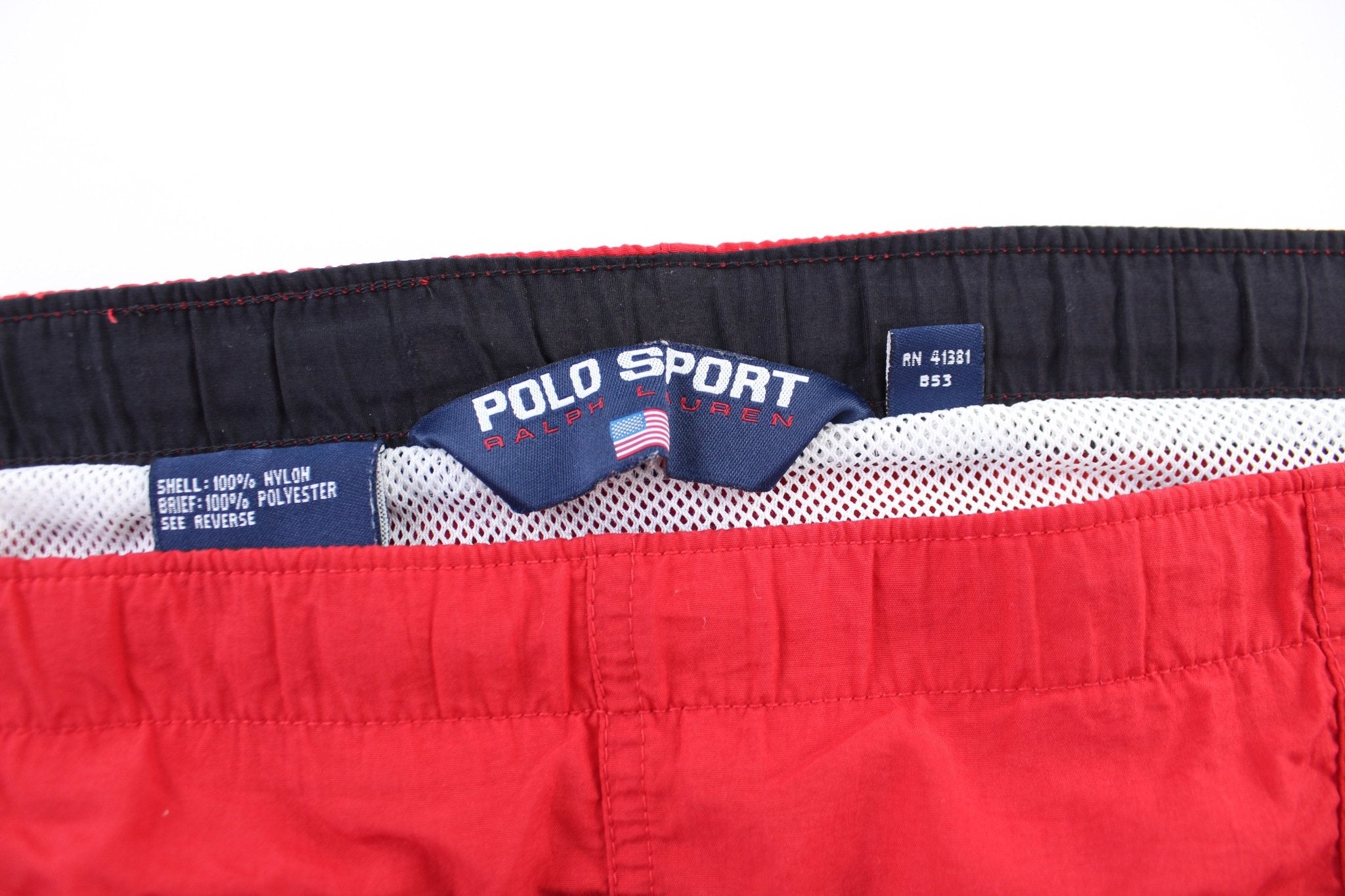 Polo Sport Ralph Lauren Embroidered Red Swim Shorts - ThriftedThreads.com