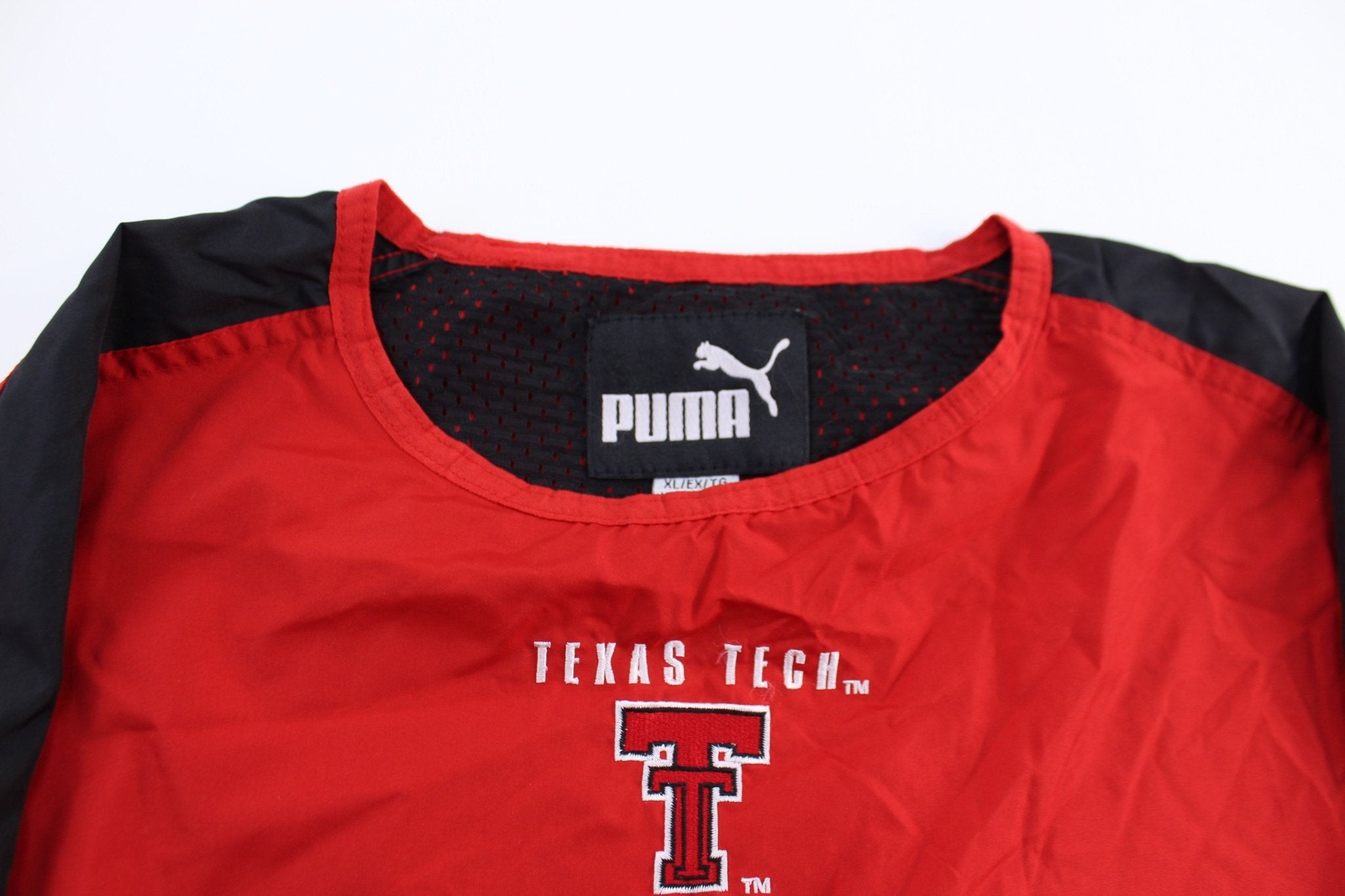 Puma Embroidered Logo Texas Tech Windbreaker Pullover - ThriftedThreads.com