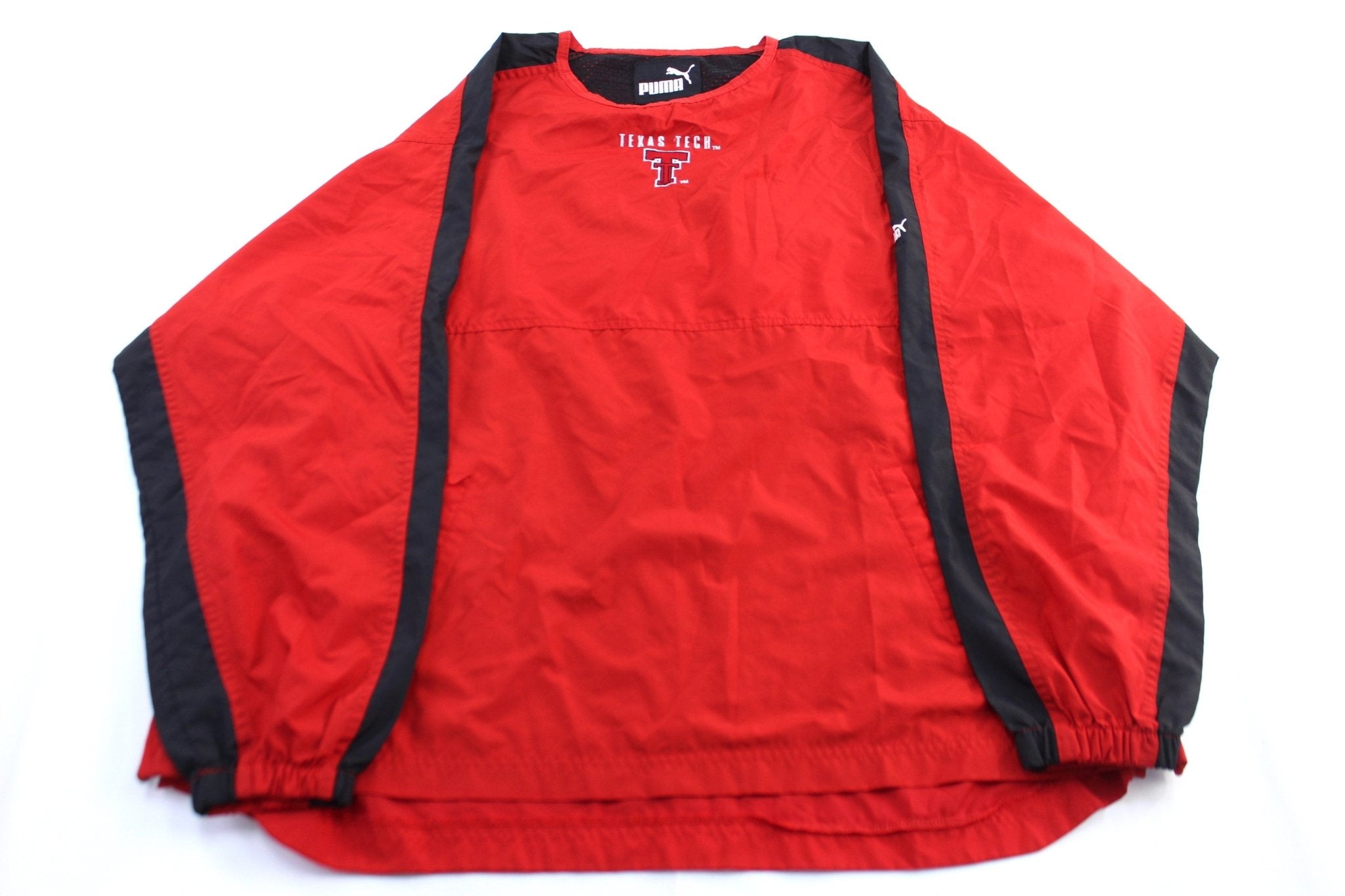 Puma Embroidered Logo Texas Tech Windbreaker Pullover - ThriftedThreads.com