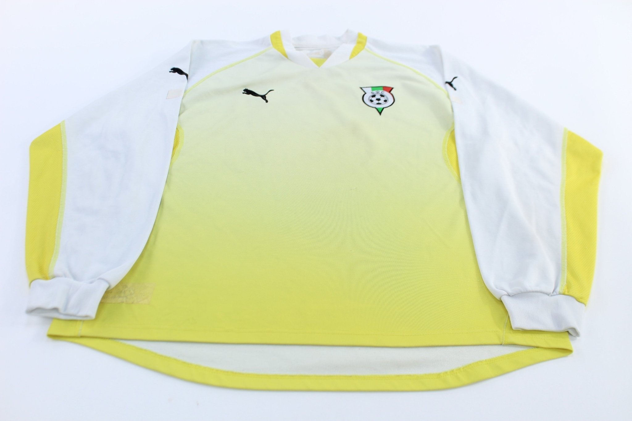 Puma Embroidered Logo Yellow Bulgaria LS Soccer Jersey - Jerseys/Tanks - Thrifted Threads
