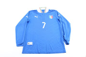 Puma Logo Italia Blue #7 LS Soccer Jersey - ThriftedThreads.com