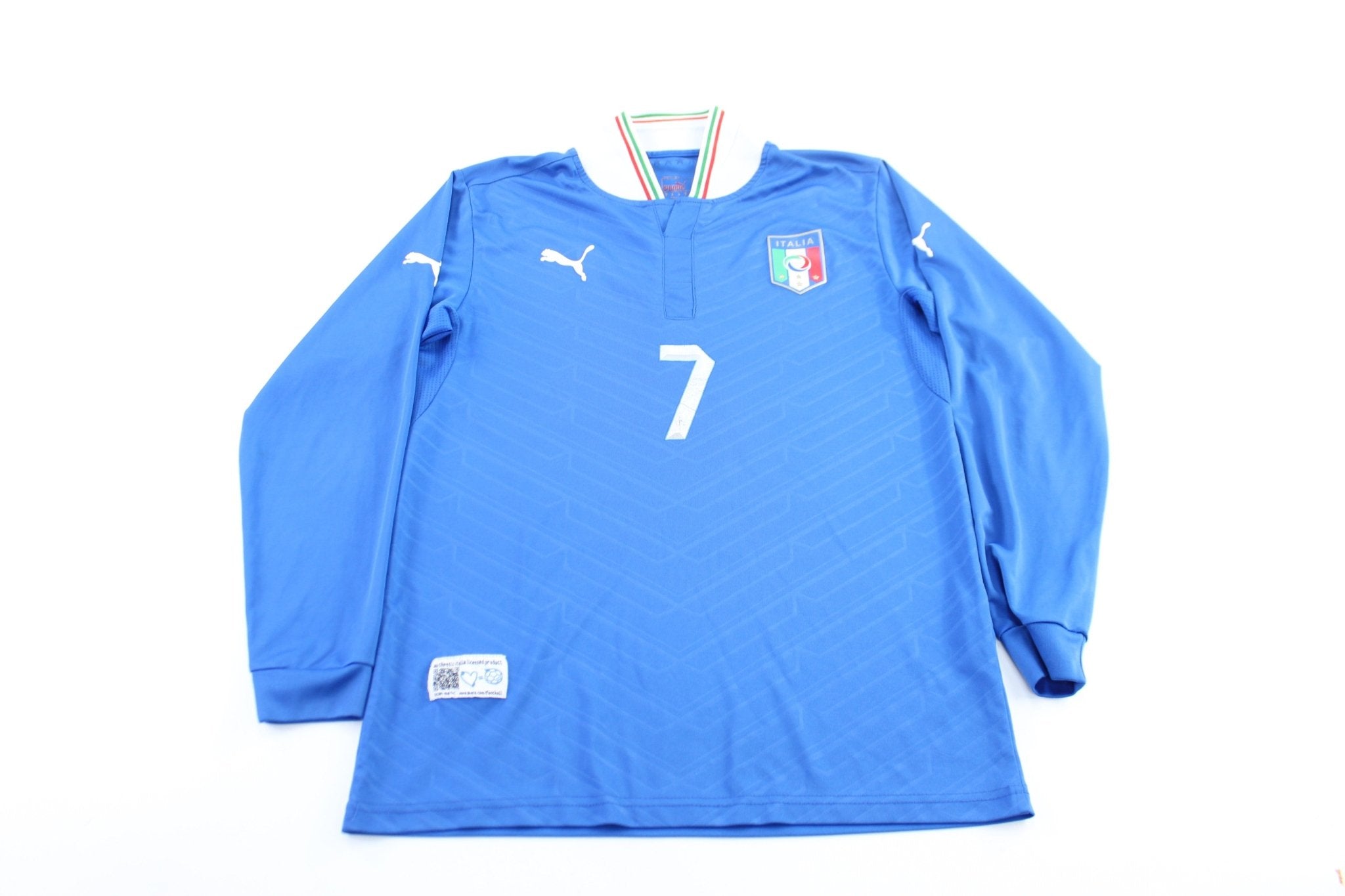 Puma Logo Italia Blue #7 LS Soccer Jersey - ThriftedThreads.com