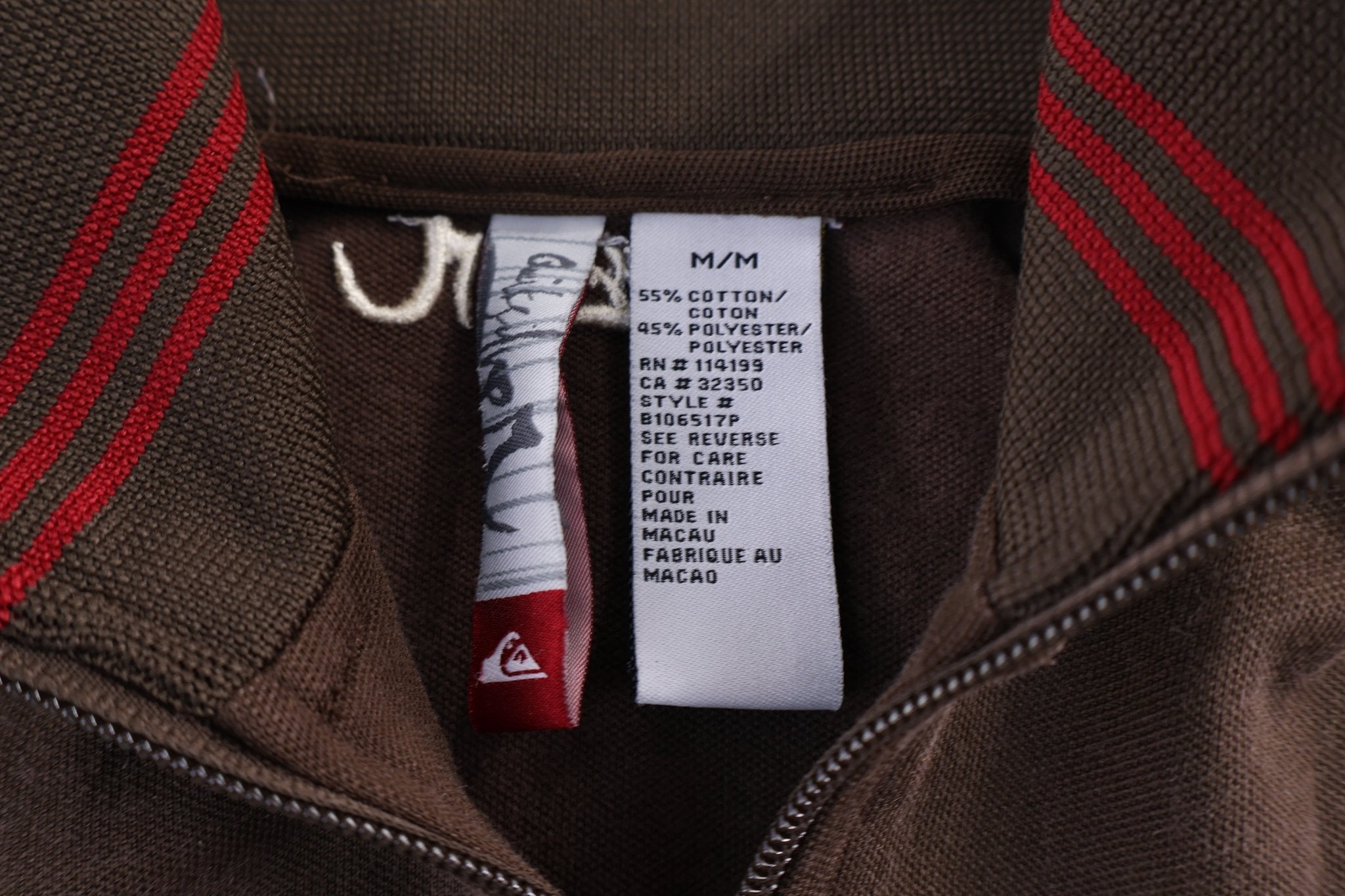Quiksilver Brown Full Zip Track Jacket - Jacket - Thrifted Threads