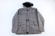 Quiksilver Grey Full Zip Hooded Jacket - jacket - Thrifted Threads