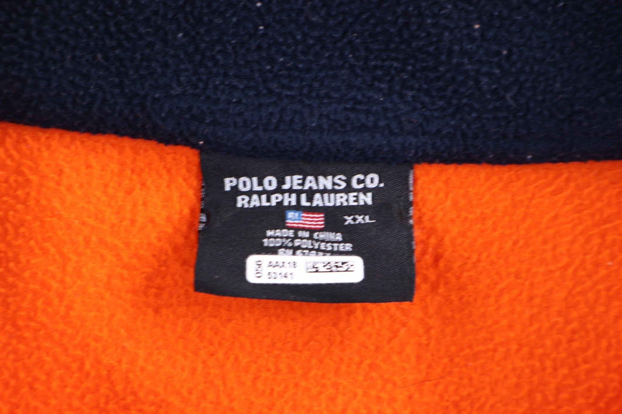 Ralph Lauren Polo Jeans Co Orange Fleece Pullover - Sweater - Thrifted Threads