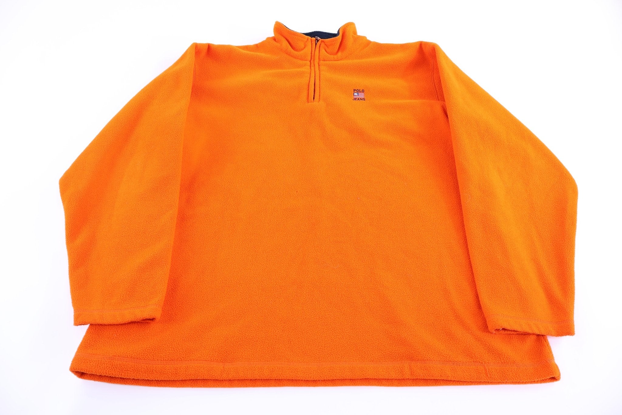 Ralph Lauren Polo Jeans Co Orange Fleece Pullover - Sweater - Thrifted Threads