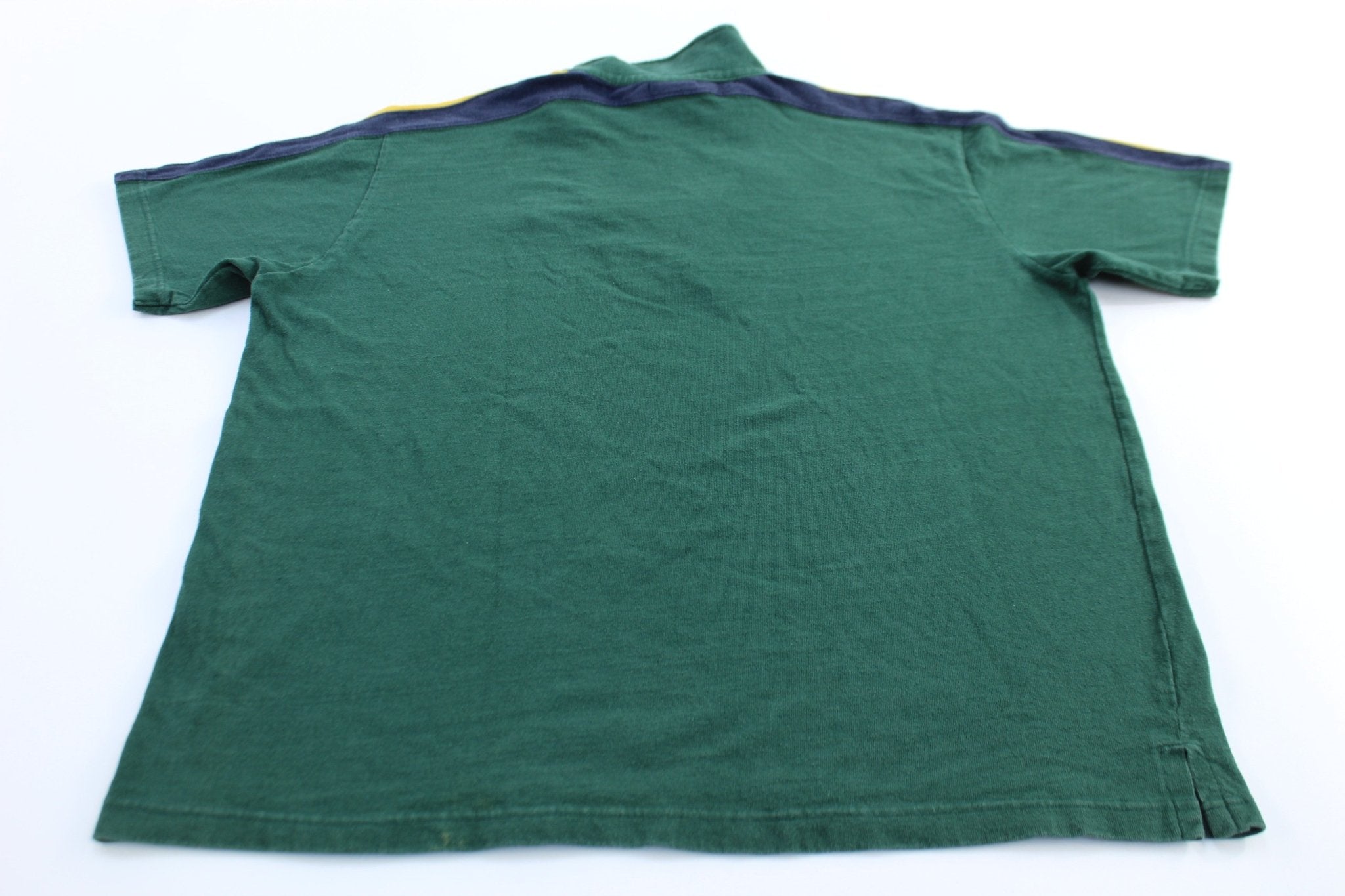 Ralph Lauren Polo Jeans Company Blue, Green, & Yellow Striped Pullover - ThriftedThreads.com