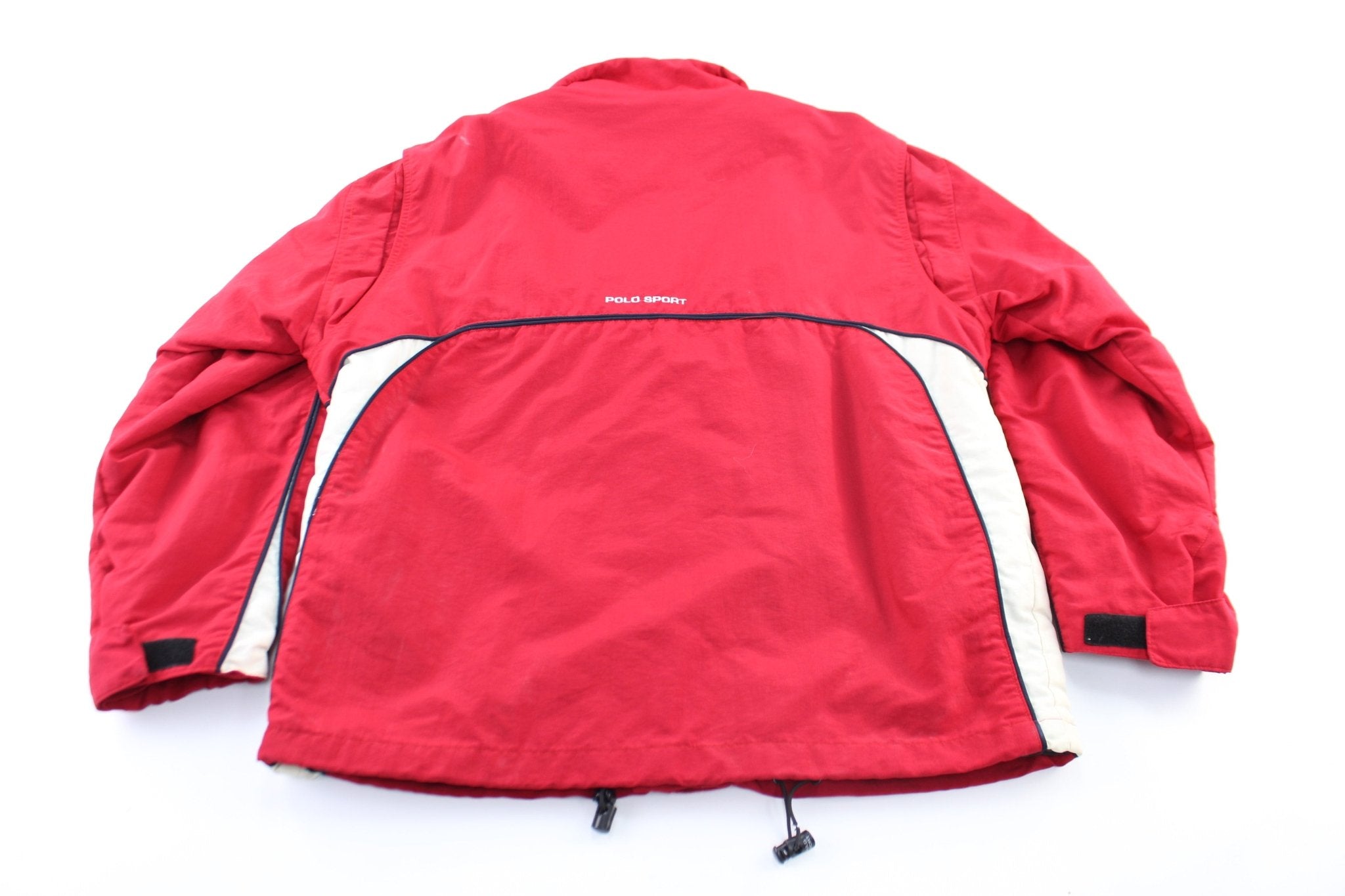 Ralph Lauren Polo Sport Embroidered Red & White Zip Up Jacket - ThriftedThreads.com