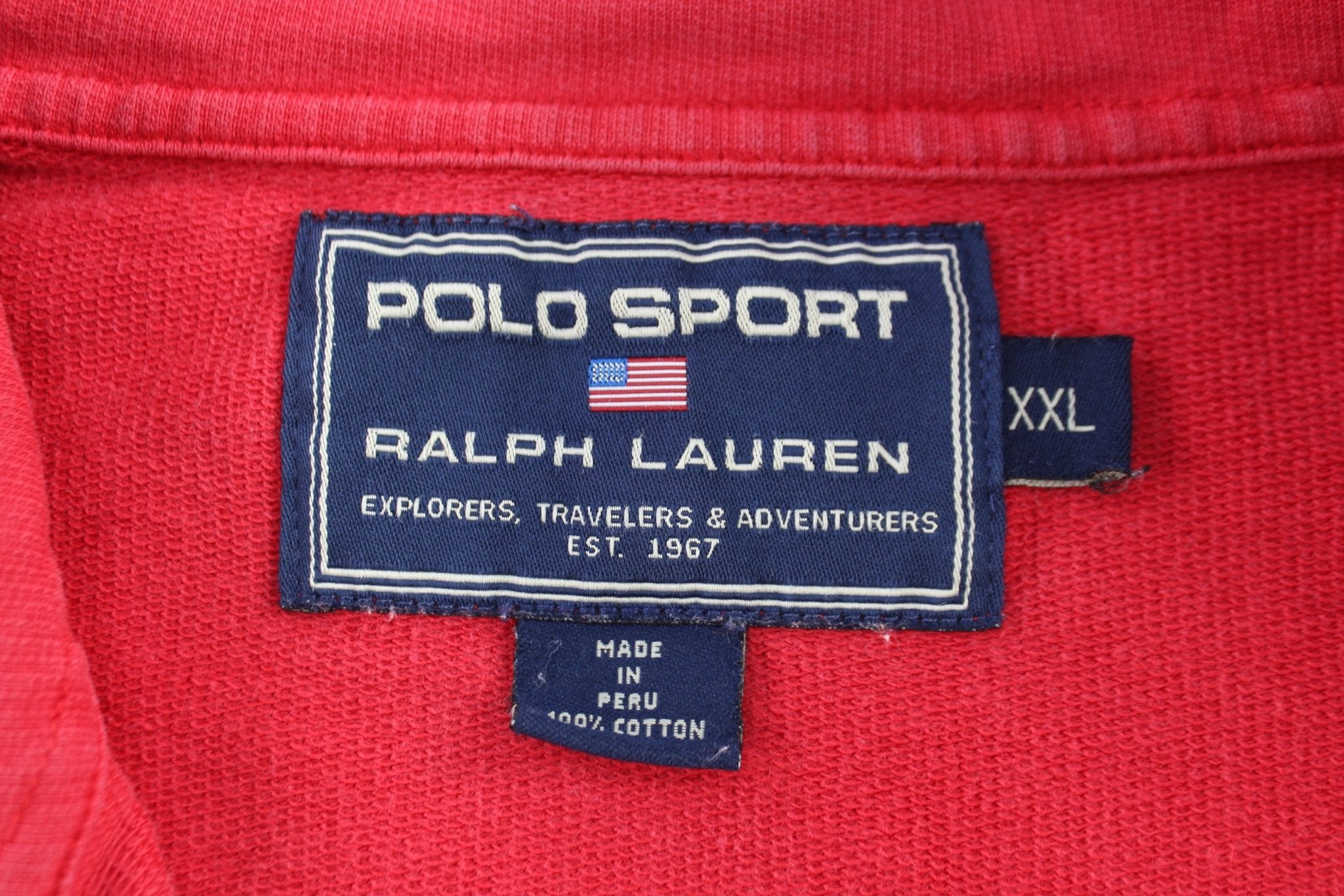 Ralph Lauren Polo Sport Red Quarter Zip Sweatshirts - Sweatshirt - Thrifted Threads