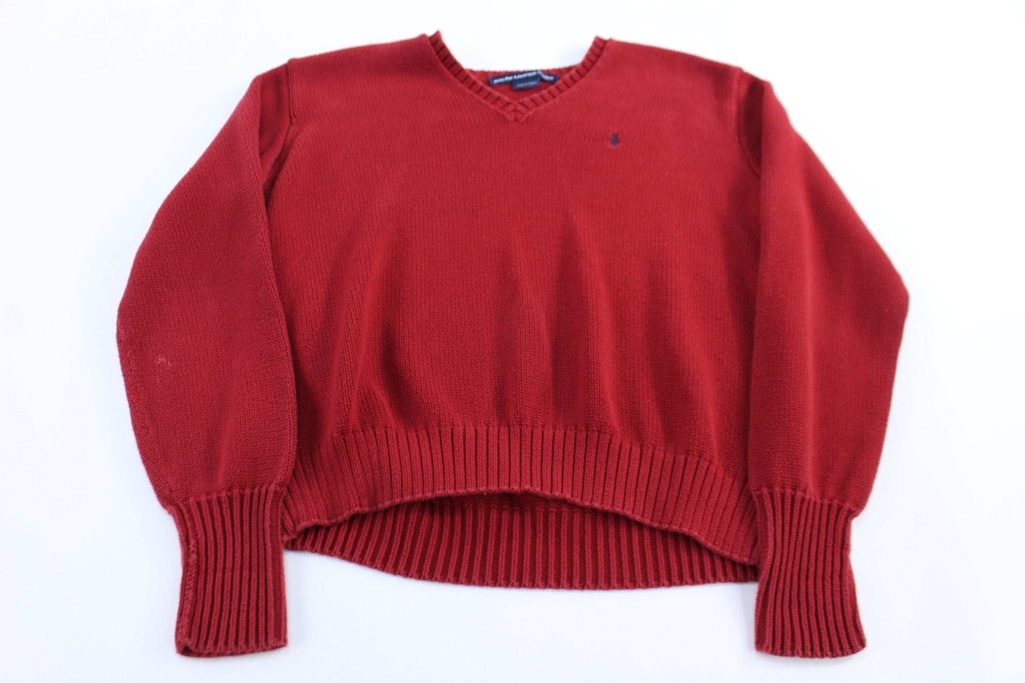 Ralph Lauren Sport Red Knit Sweater - ThriftedThreads.com
