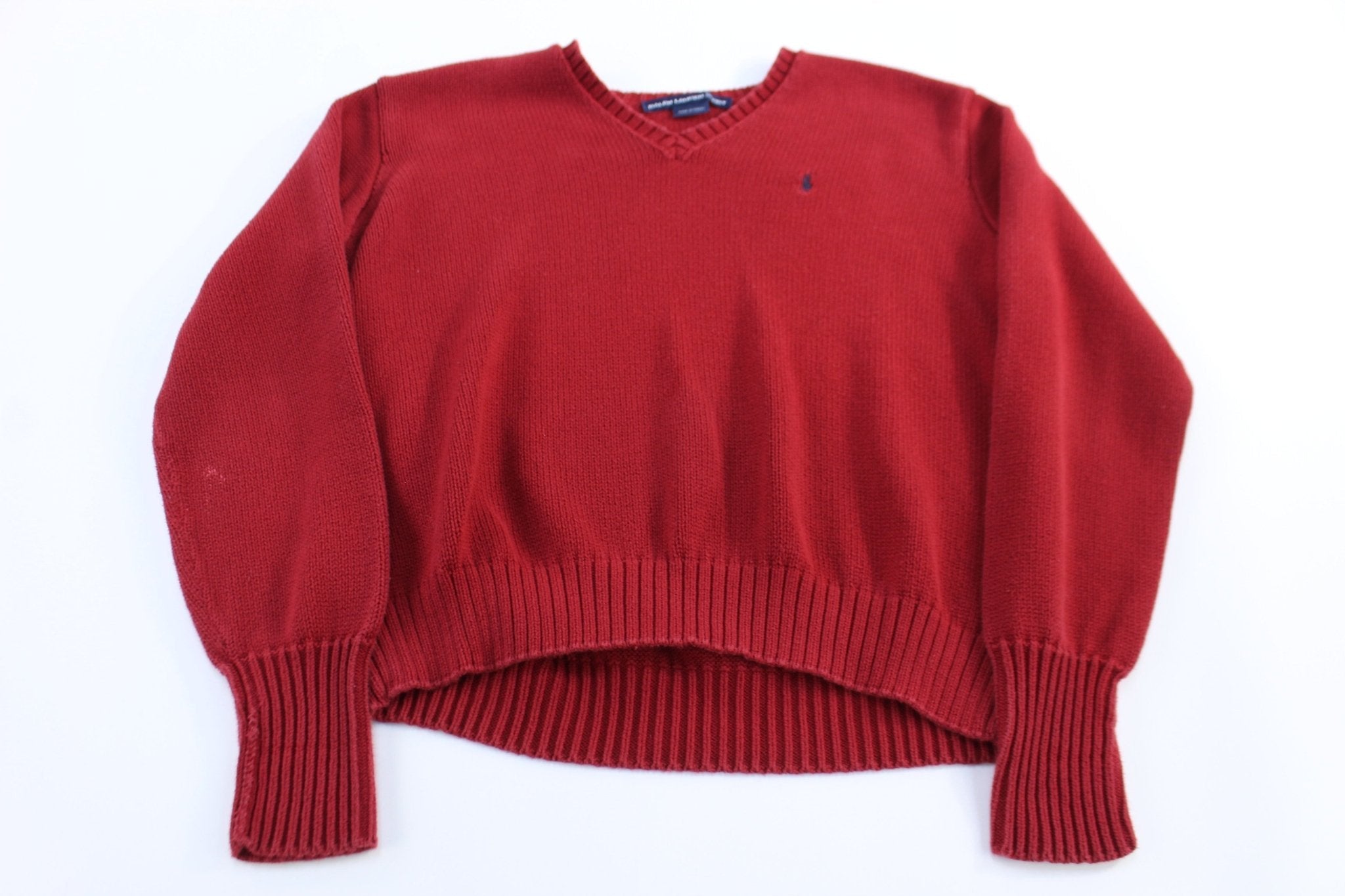 Ralph Lauren Sport Red Knit Sweater - Sweater - Thrifted Threads