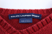 Ralph Lauren Sport Red Knit Sweater - Sweater - Thrifted Threads