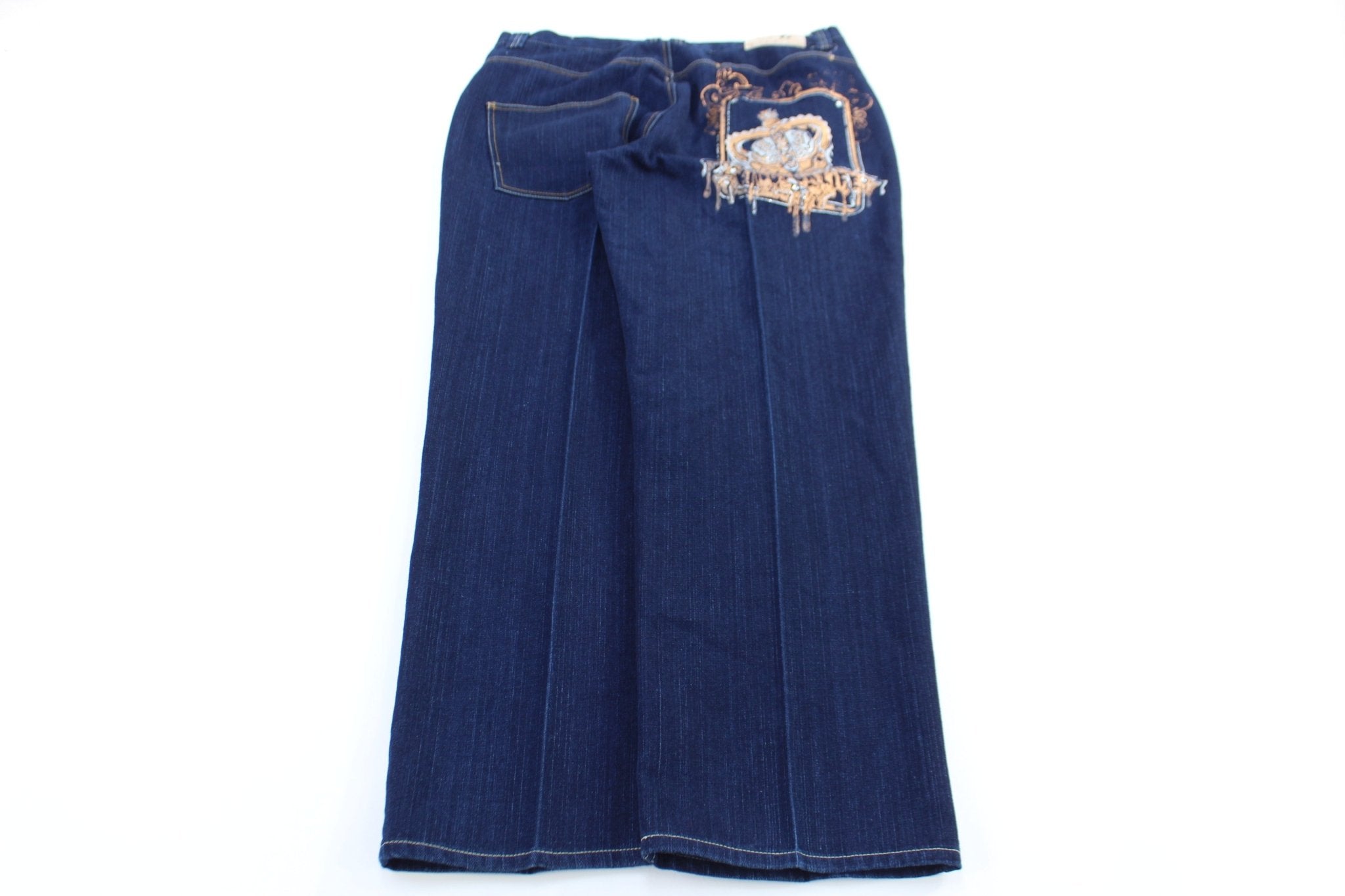Raw Blue Dark Wash Denim Jeans - ThriftedThreads.com
