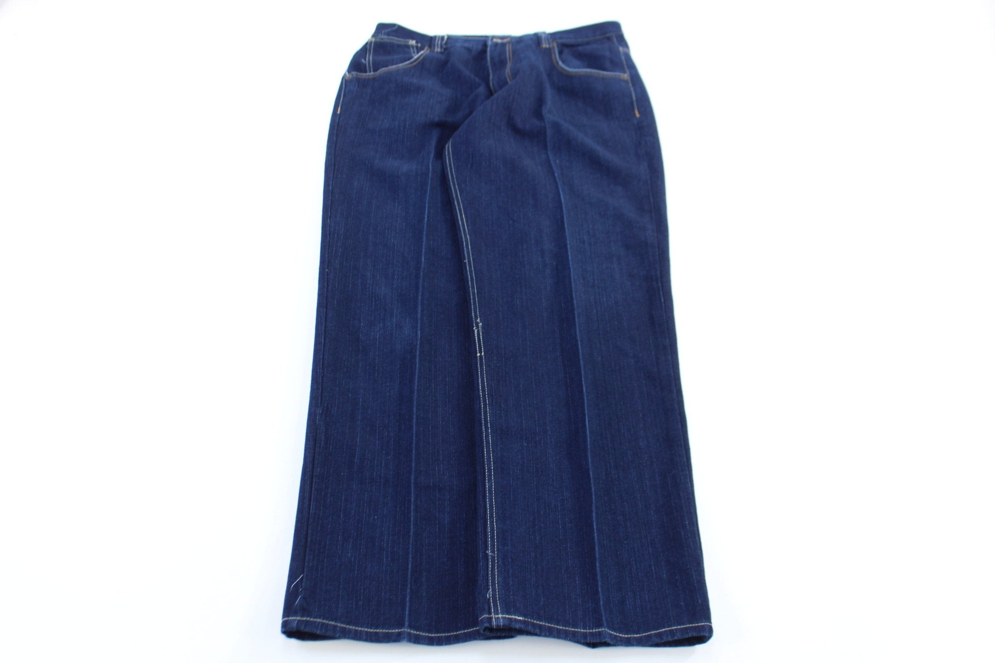 Raw Blue Dark Wash Denim Jeans - ThriftedThreads.com