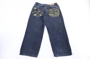 Raw Blue Dark Wash Denim Jeans - Pants - Thrifted Threads