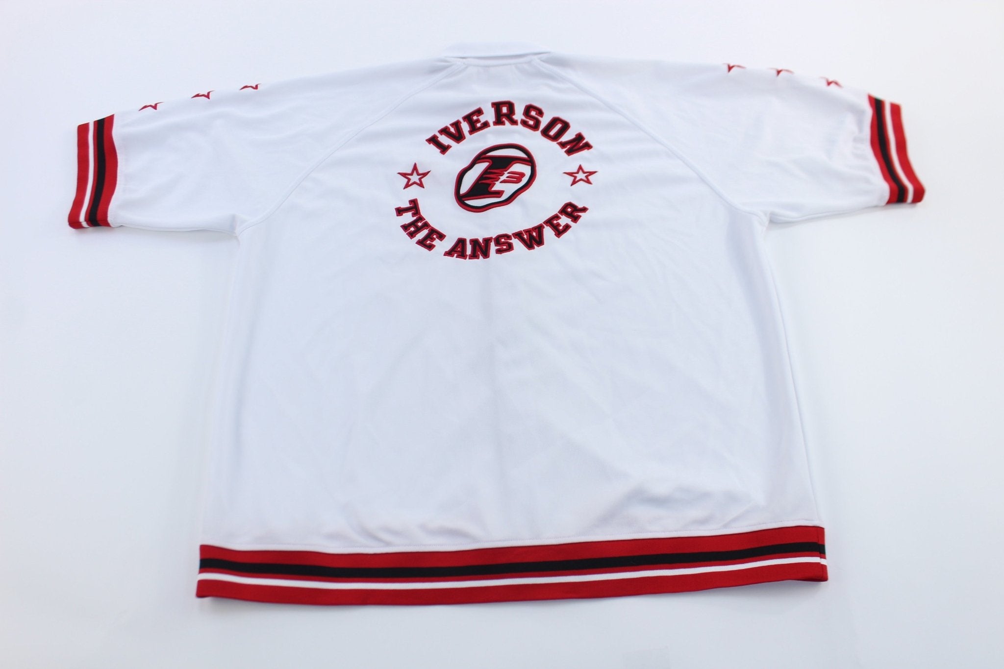 Reebok Embroidered Allen Iverson The Answer Warm Up Basketball Jersey - ThriftedThreads.com