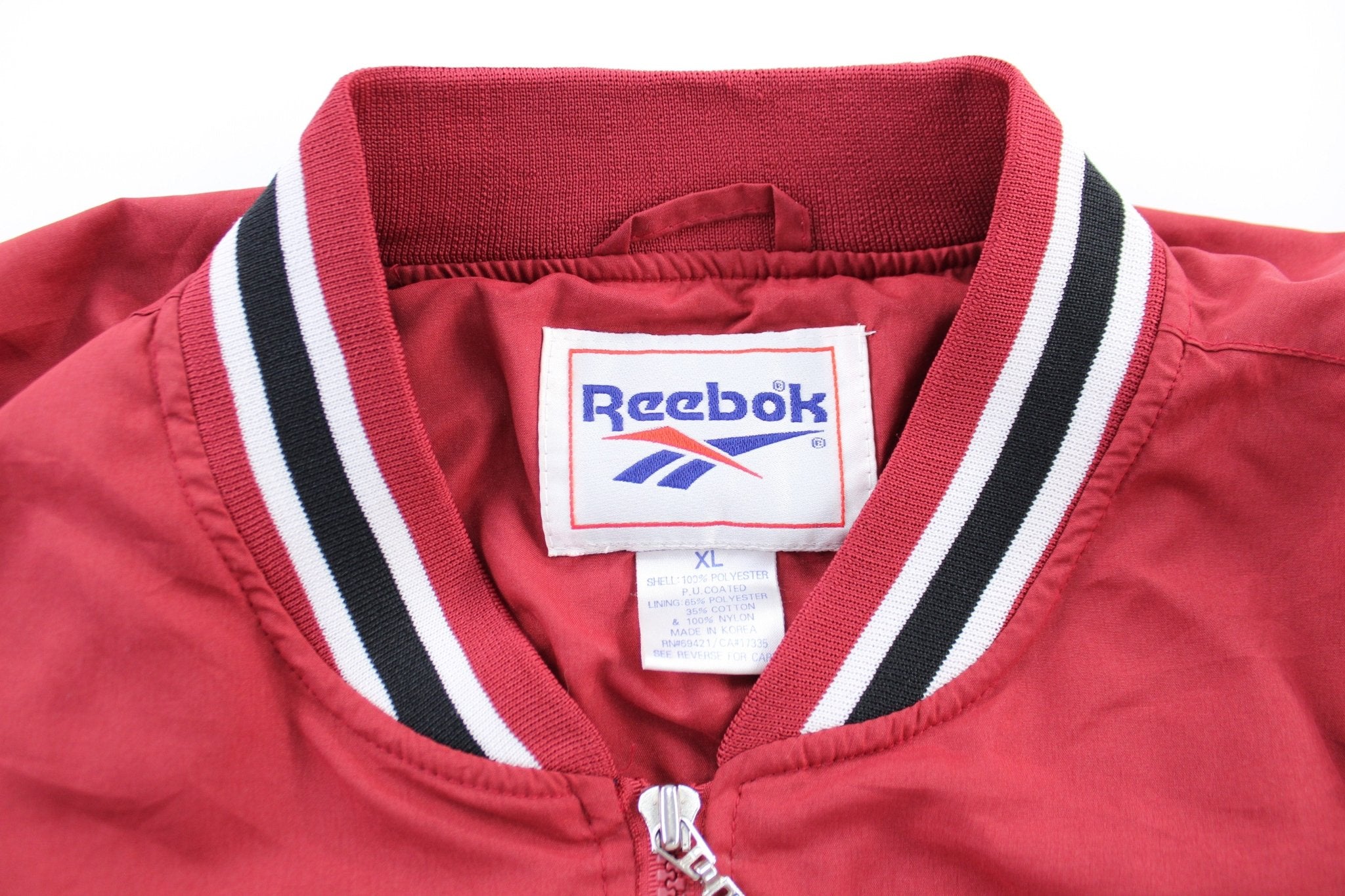 Reebok Embroidered Logo Arkansas Razorbacks Zip Up Jacket - ThriftedThreads.com