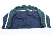 Reebok Embroidered Logo Blue, Green, & White Zip Up Jacket - Jackets - Thrifted Threads