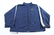 Reebok Embroidered Logo Blue & Grey Zip Up Jacket - Jackets - Thrifted Threads