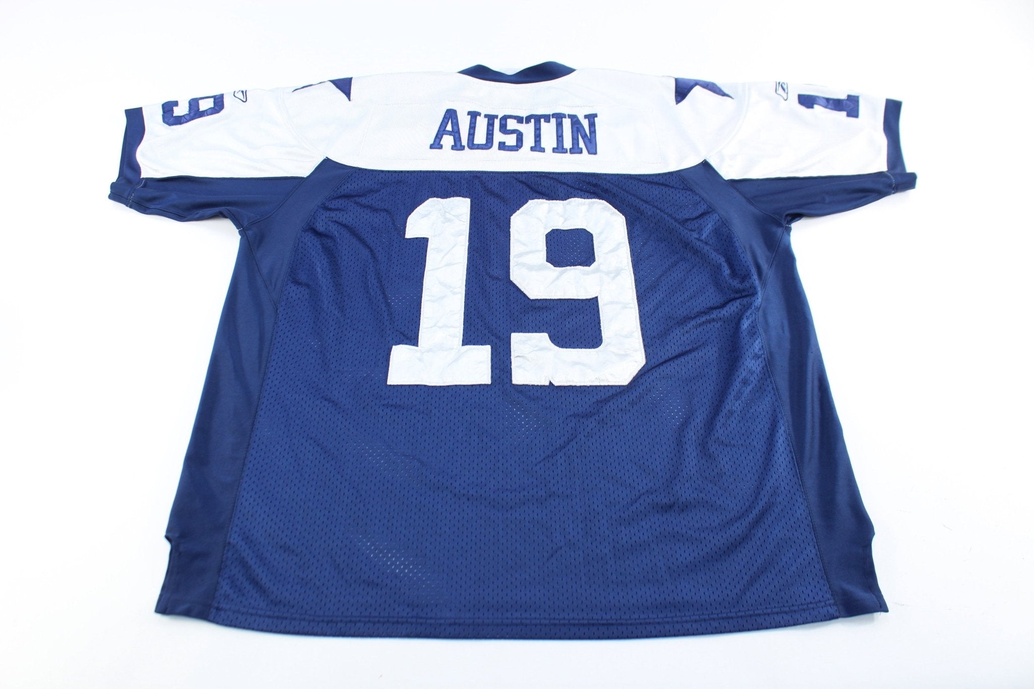 Reebok Embroidered Logo Dallas Cowboys Miles Austin Football Jersey - ThriftedThreads.com