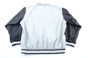 Reebok Embroidered Logo Grey & Black Pullover Jacket - ThriftedThreads.com