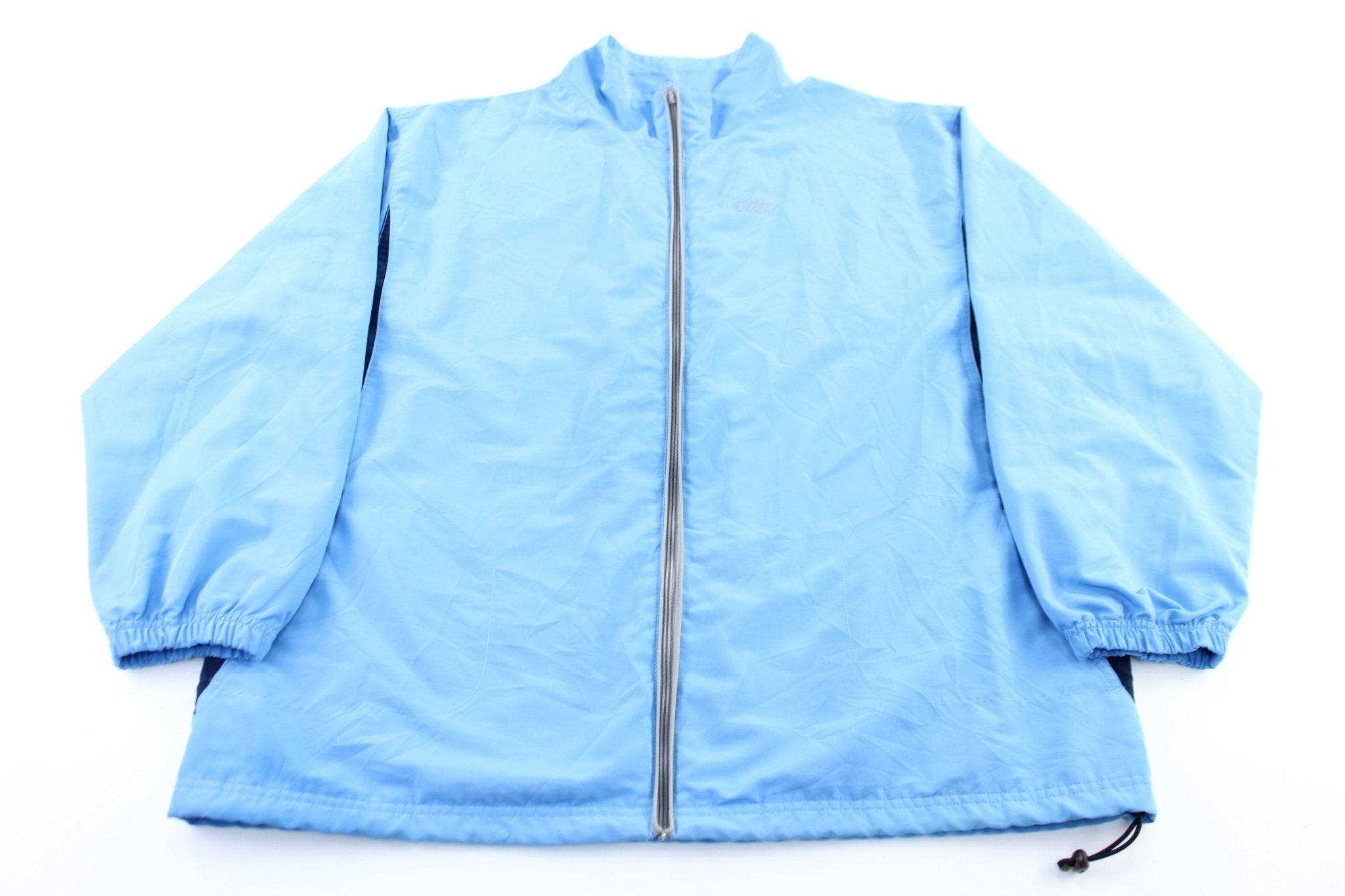 Reebok Embroidered Logo Light Blue Zip Up Jacket - Jackets - Thrifted Threads
