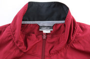 Reebok Embroidered Logo Maroon & Black Zip Up Jacket - Jackets - Thrifted Threads
