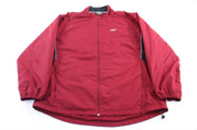 Reebok Embroidered Logo Maroon & Black Zip Up Jacket - Jackets - Thrifted Threads