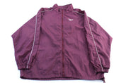 Reebok Embroidered Logo Maroon & White Zip Up Jacket - ThriftedThreads.com