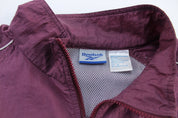 Reebok Embroidered Logo Maroon & White Zip Up Jacket - Jacket - Thrifted Threads