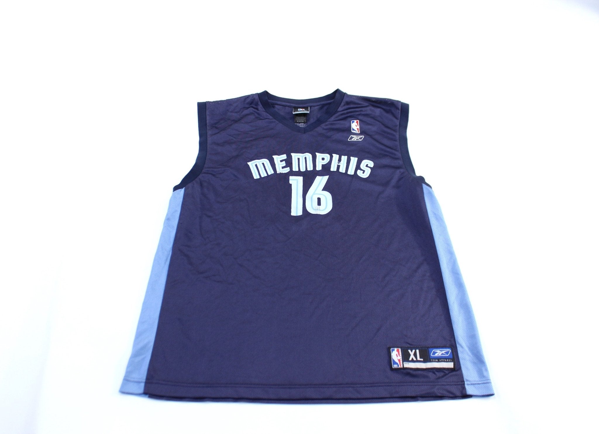 Reebok Embroidered Logo Memphis Grizzlies Mark Gasol Basketball Jersey - ThriftedThreads.com