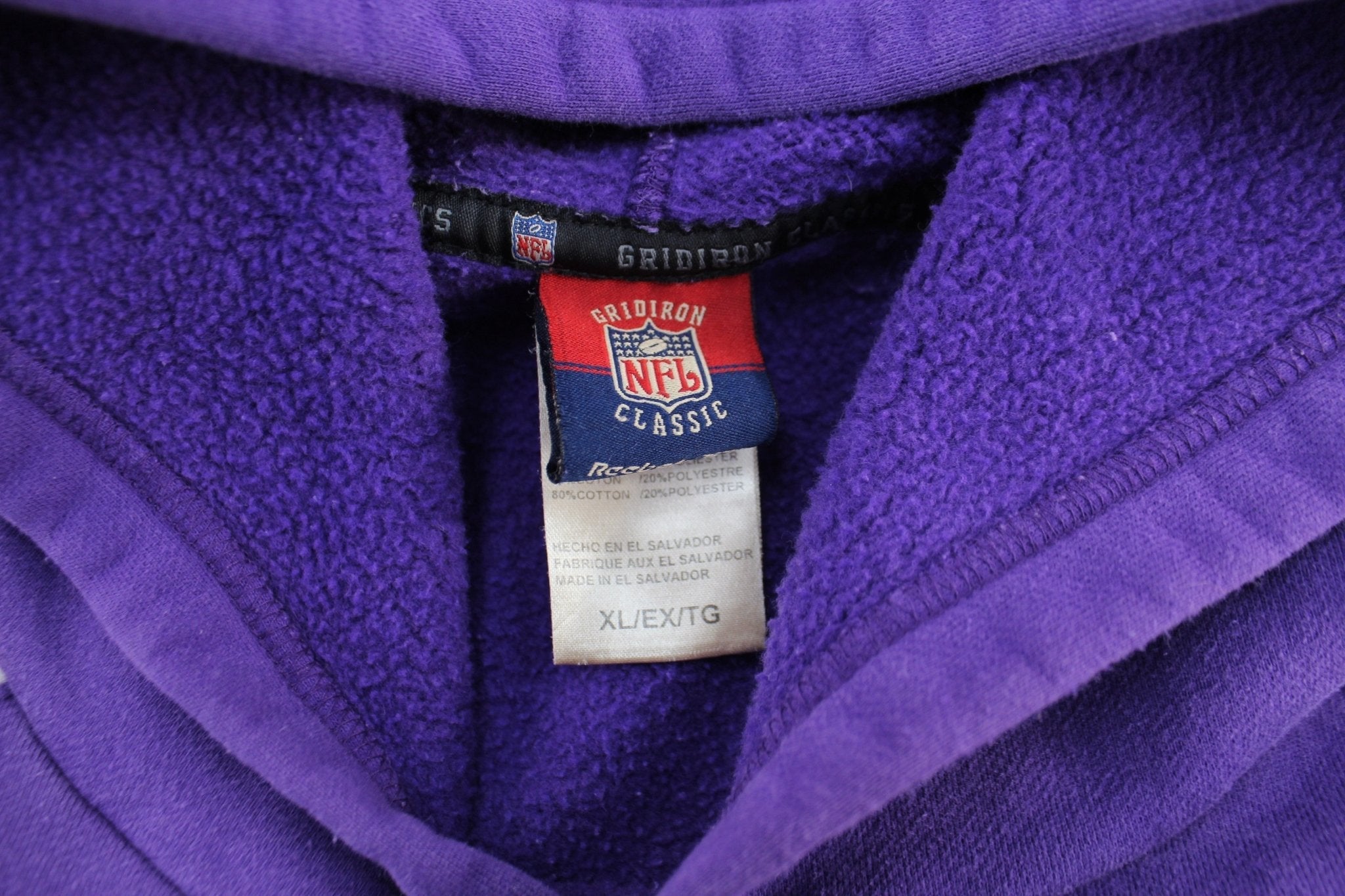 Reebok Embroidered Logo Minnesota Vikings Pullover Hoodie - Jacket - Thrifted Threads