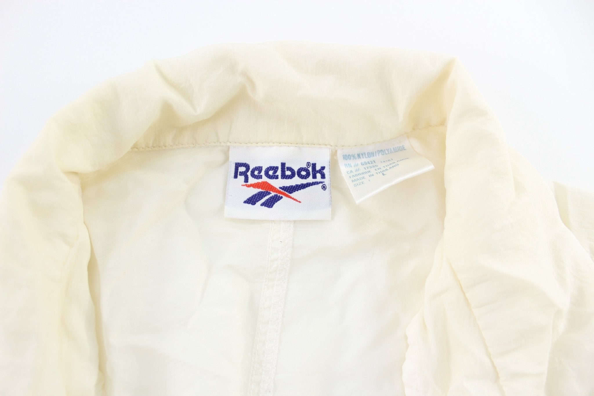 Reebok Embroidered Logo White Zip Up Jacket - ThriftedThreads.com