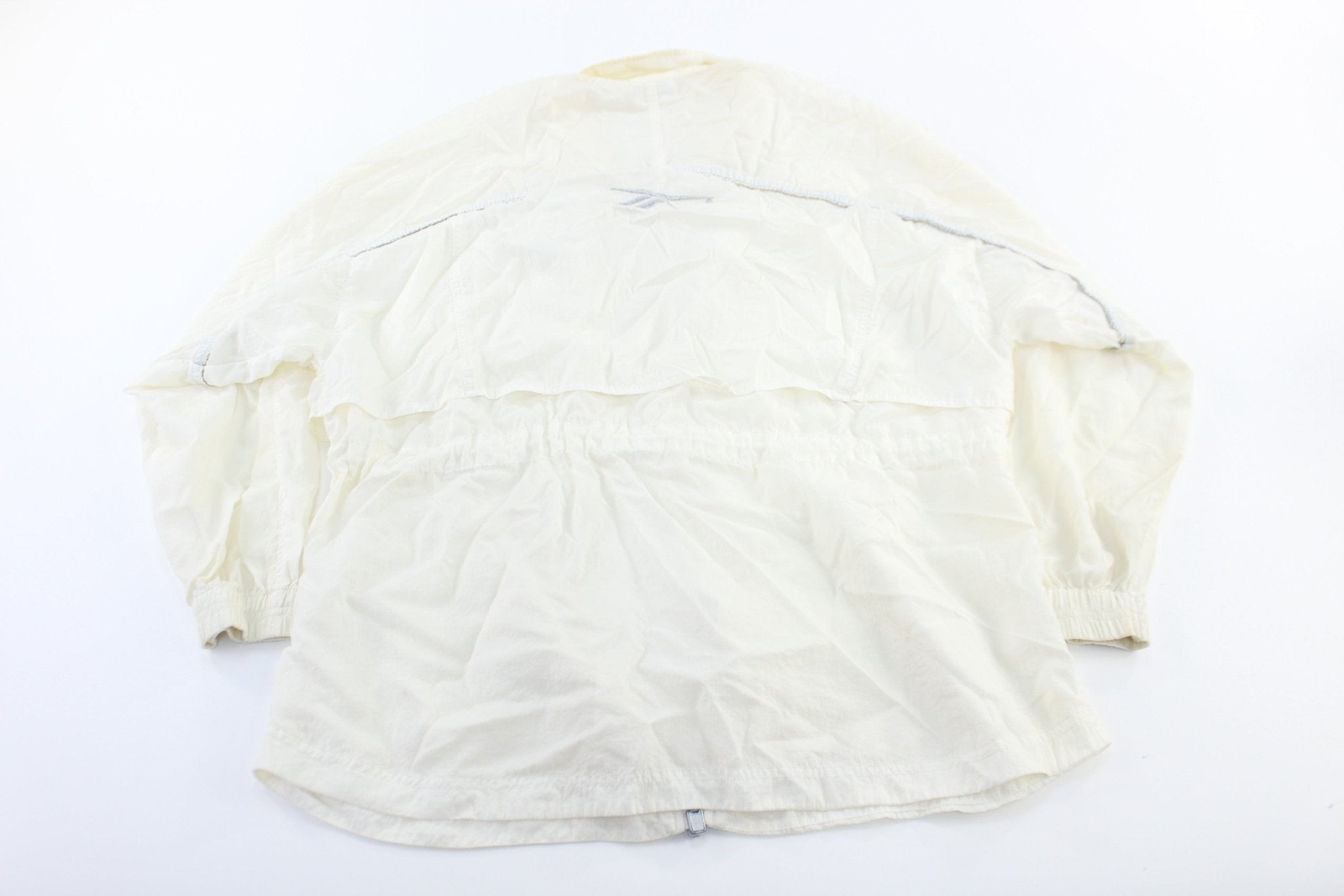 Reebok Embroidered Logo White Zip Up Jacket - Jackets - Thrifted Threads