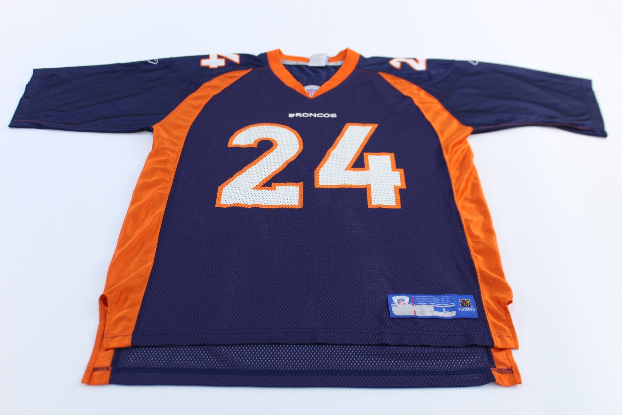 Reebok Logo Denver Broncos Champ Bailey Football Jersey - ThriftedThreads.com