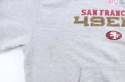 Reebok Logo San Francisco 49ers Grey Pullover Hoodie - Jacket - Thrifted Threads