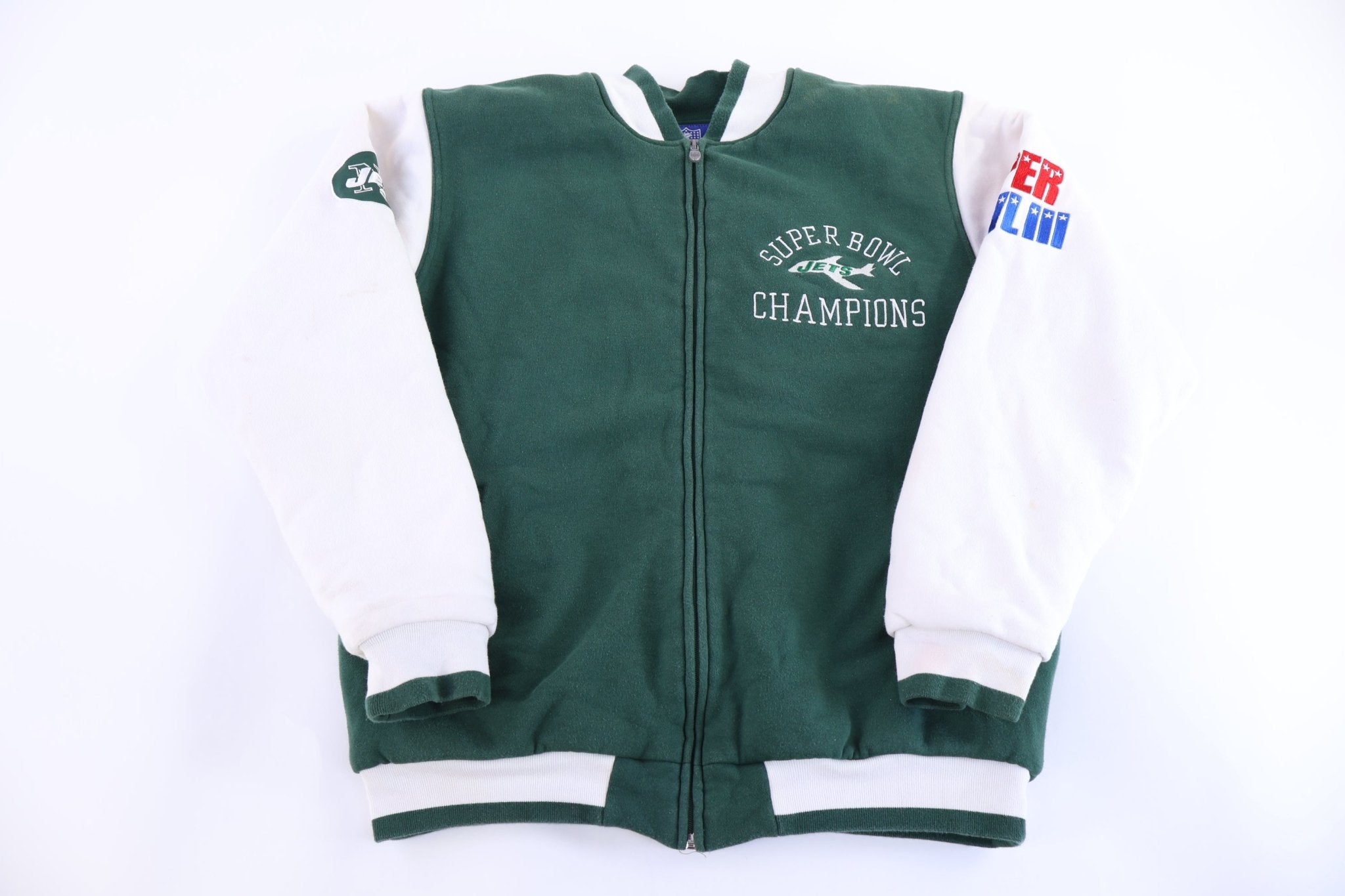 Reebok New York Jets Football Super Bowl Champions Full Zip Jacket - Jacket - Thrifted Threads