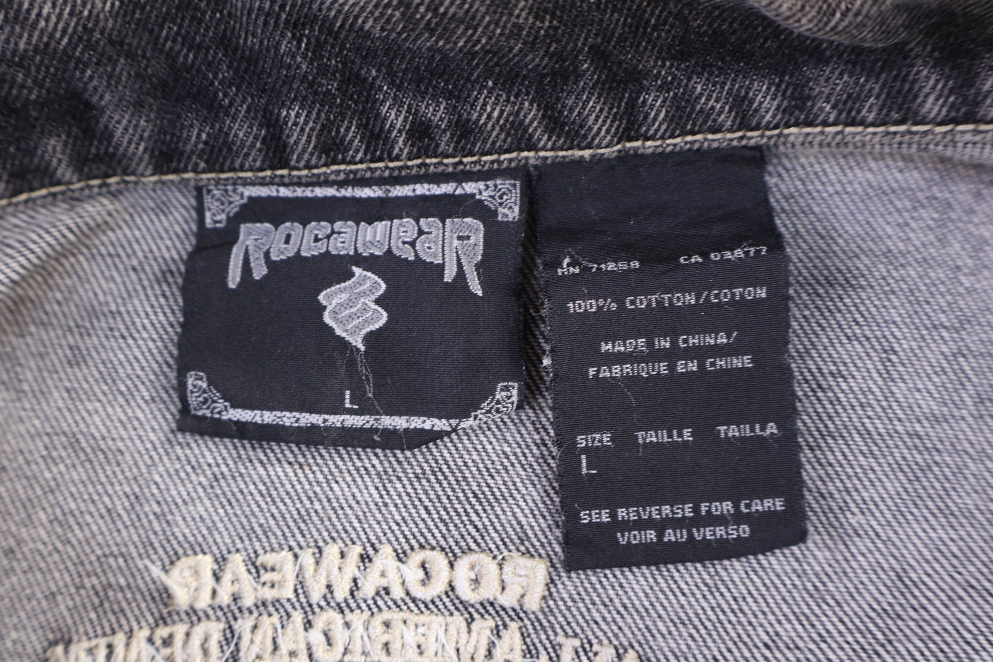 Rocawear Black Denim Jacket - jacket - Thrifted Threads