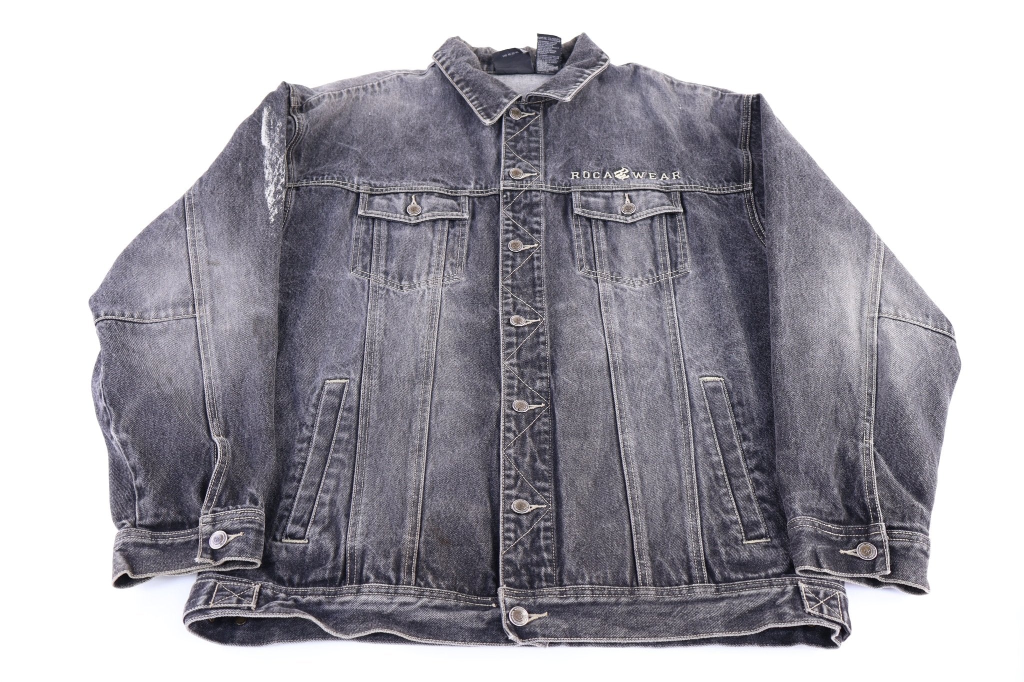Rocawear Black Denim Jacket - jacket - Thrifted Threads