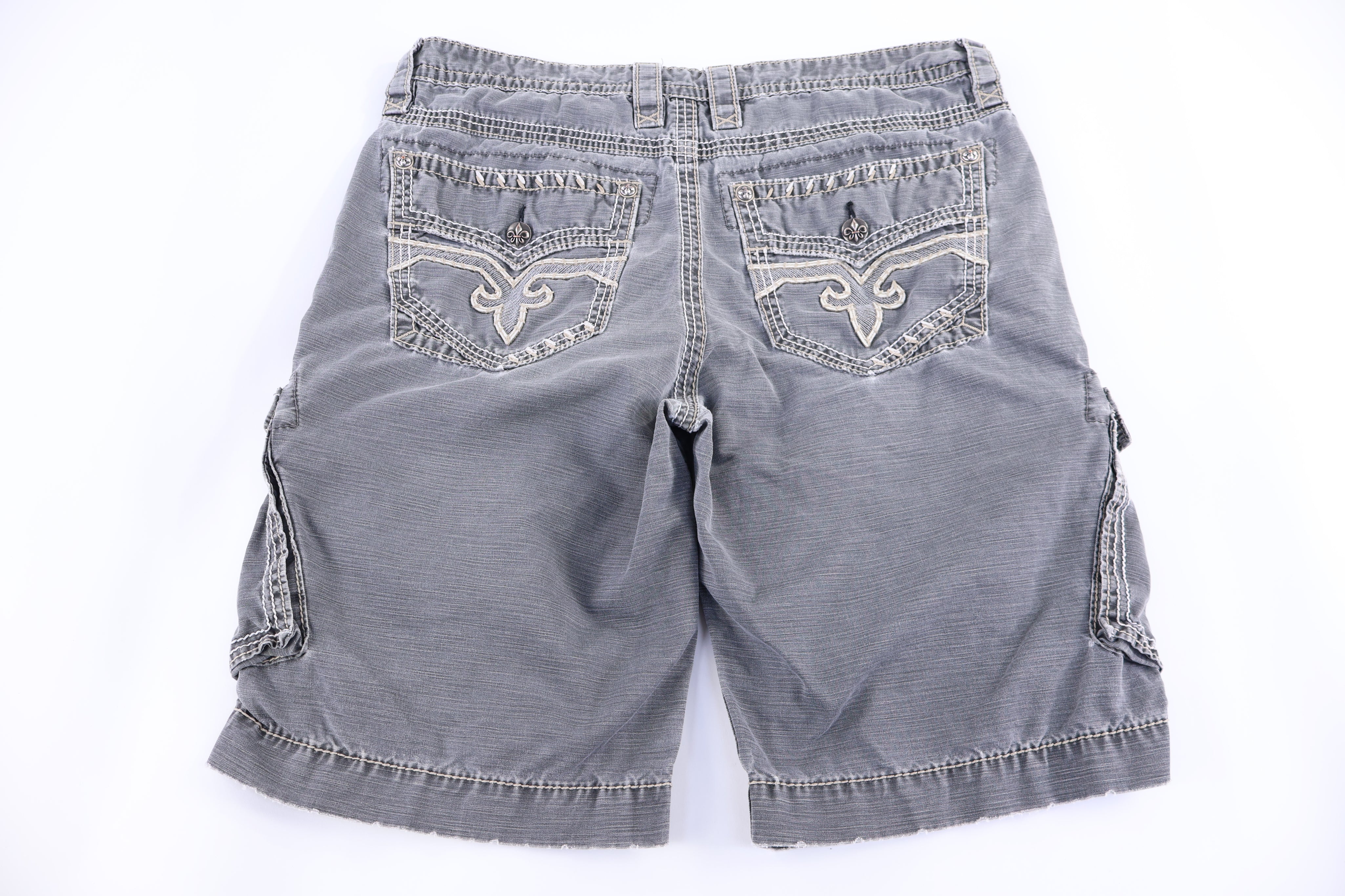 Rock Revival Grey Cargo Shorts - Pants/Shorts - Thrifted Threads