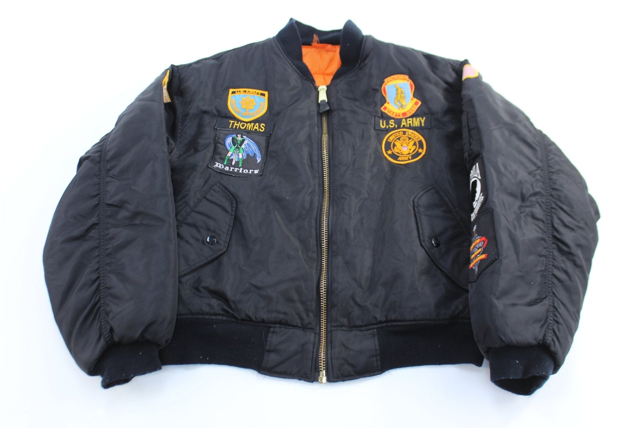 Rotcho U.S. Army Carpe Diem Embroidered MA - 1 Bomber Jacket - ThriftedThreads.com
