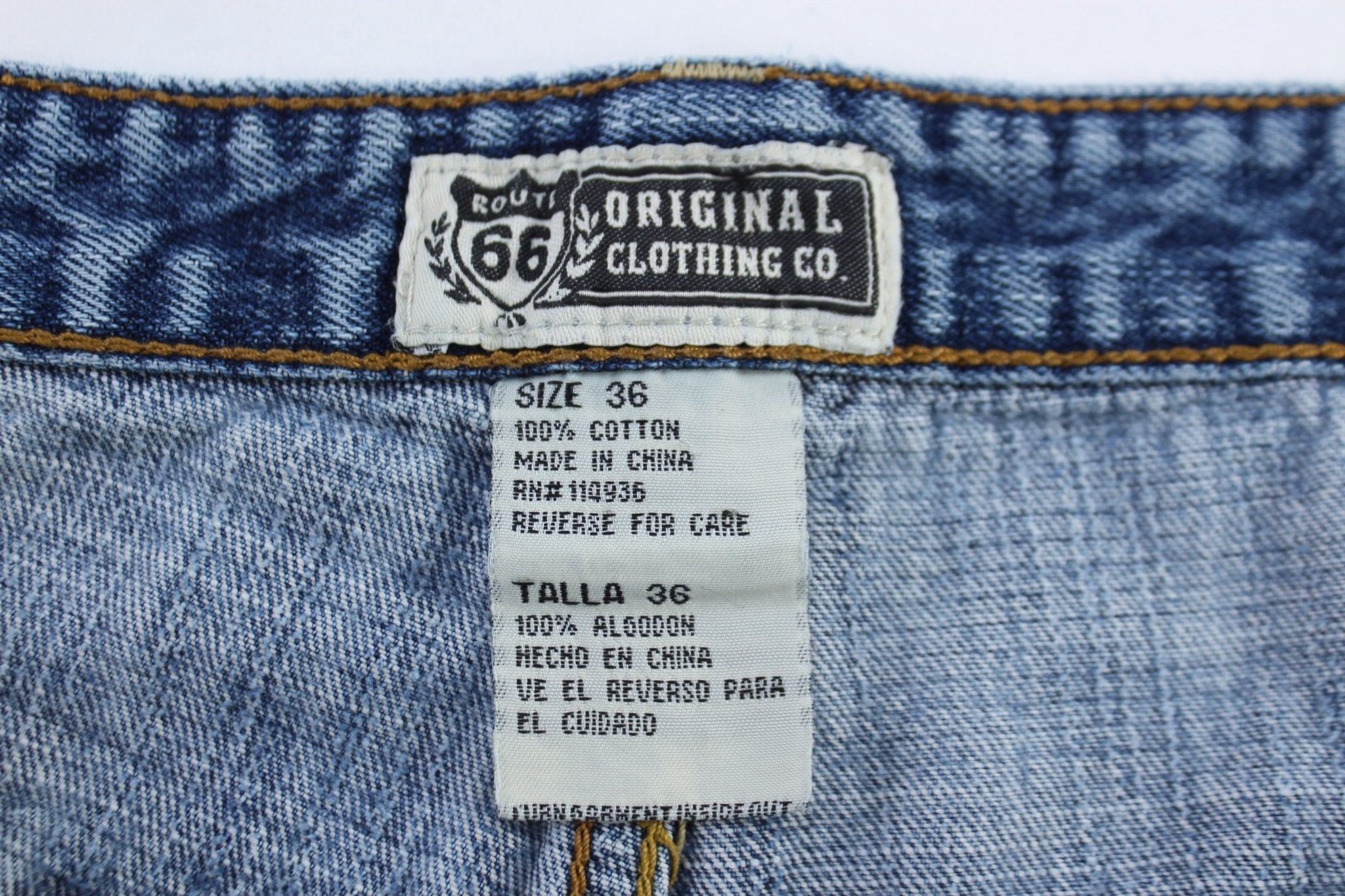 Route 66 Embroidered Light Wash Denim Shorts - Pants/Shorts - Thrifted Threads