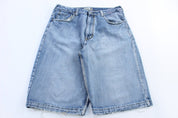 Route 66 Embroidered Light Wash Denim Shorts - Pants/Shorts - Thrifted Threads