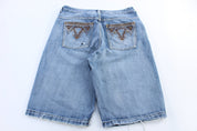 Route 66 Embroidered Light Wash Denim Shorts - Pants/Shorts - Thrifted Threads