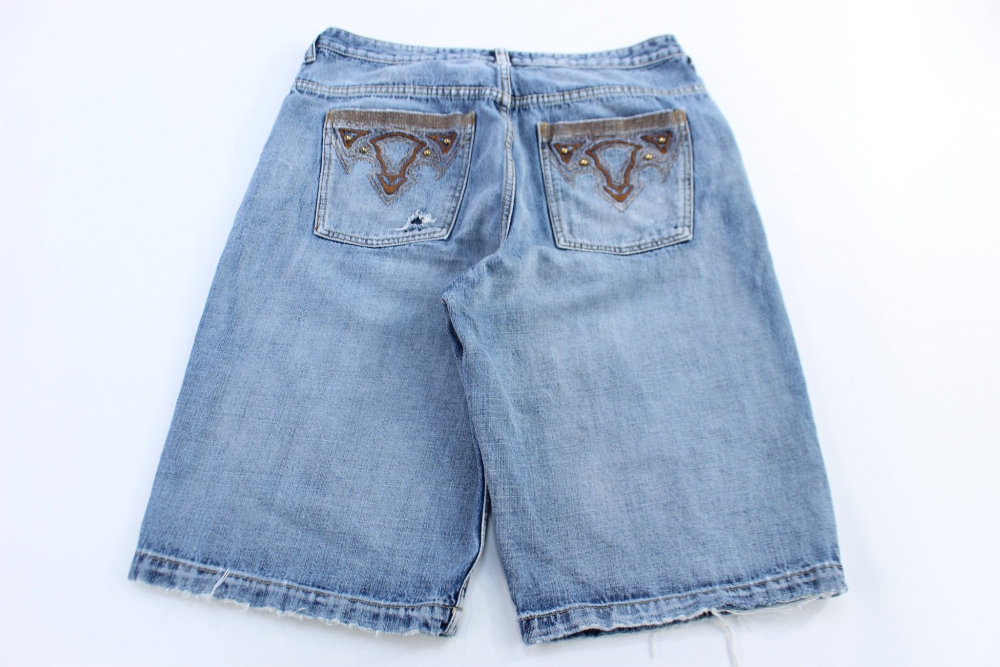 Route 66 Embroidered Light Wash Denim Shorts - Pants/Shorts - Thrifted Threads