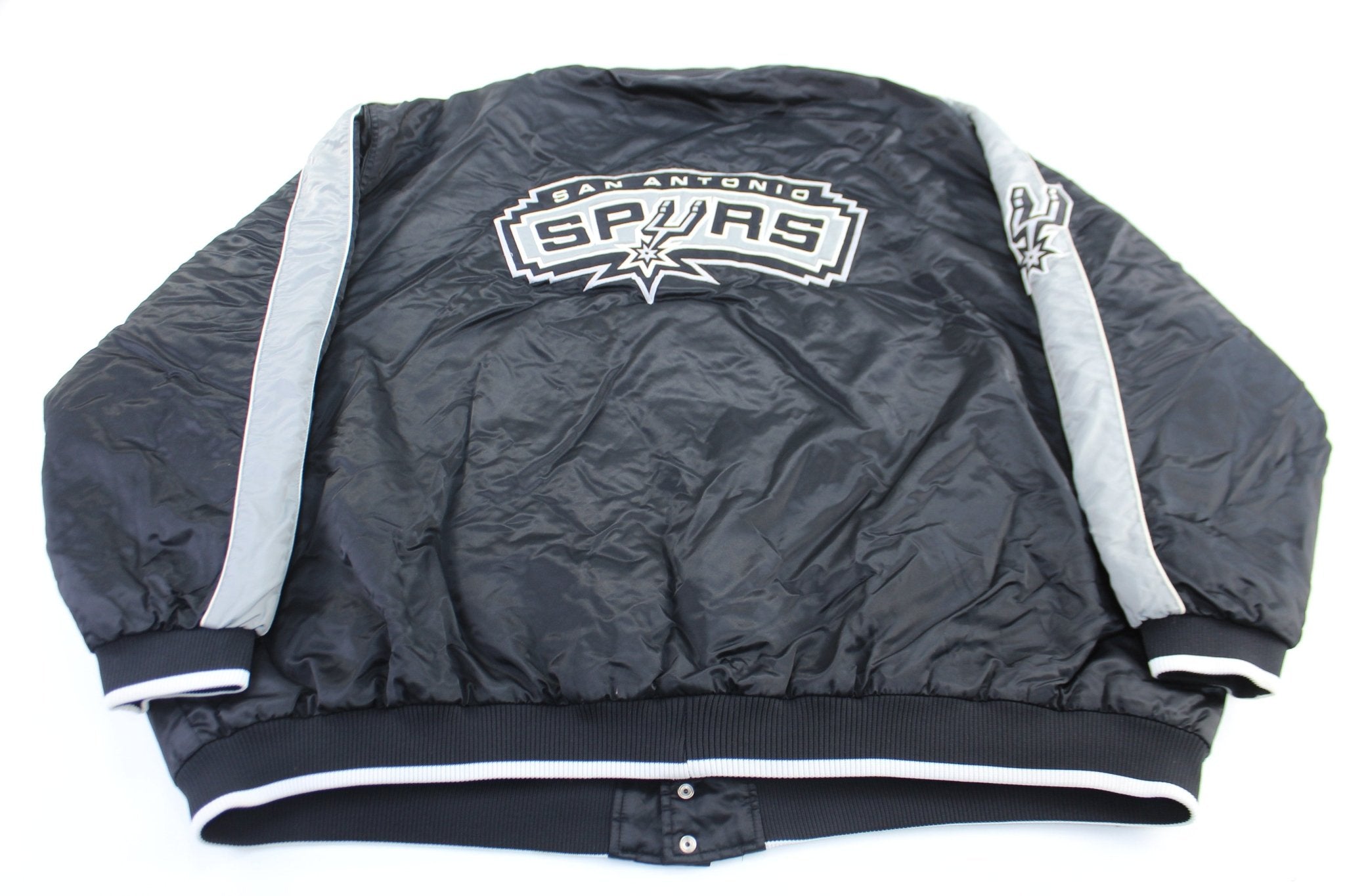 San Antonio Spurs Embroidered Bomber Jacket - ThriftedThreads.com