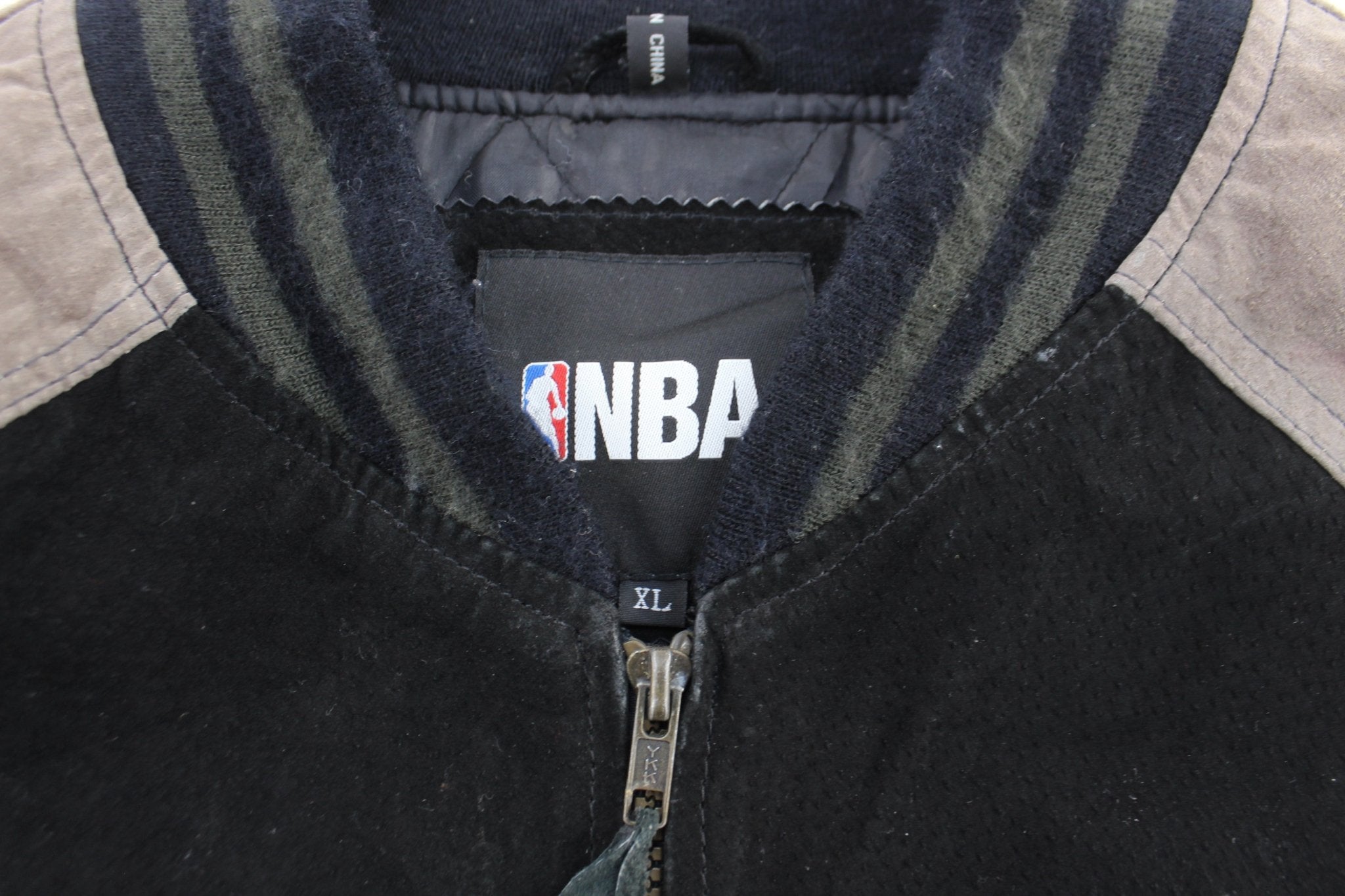 San Antonio Spurs Embroidered Suede Zip Up Jacket - ThriftedThreads.com